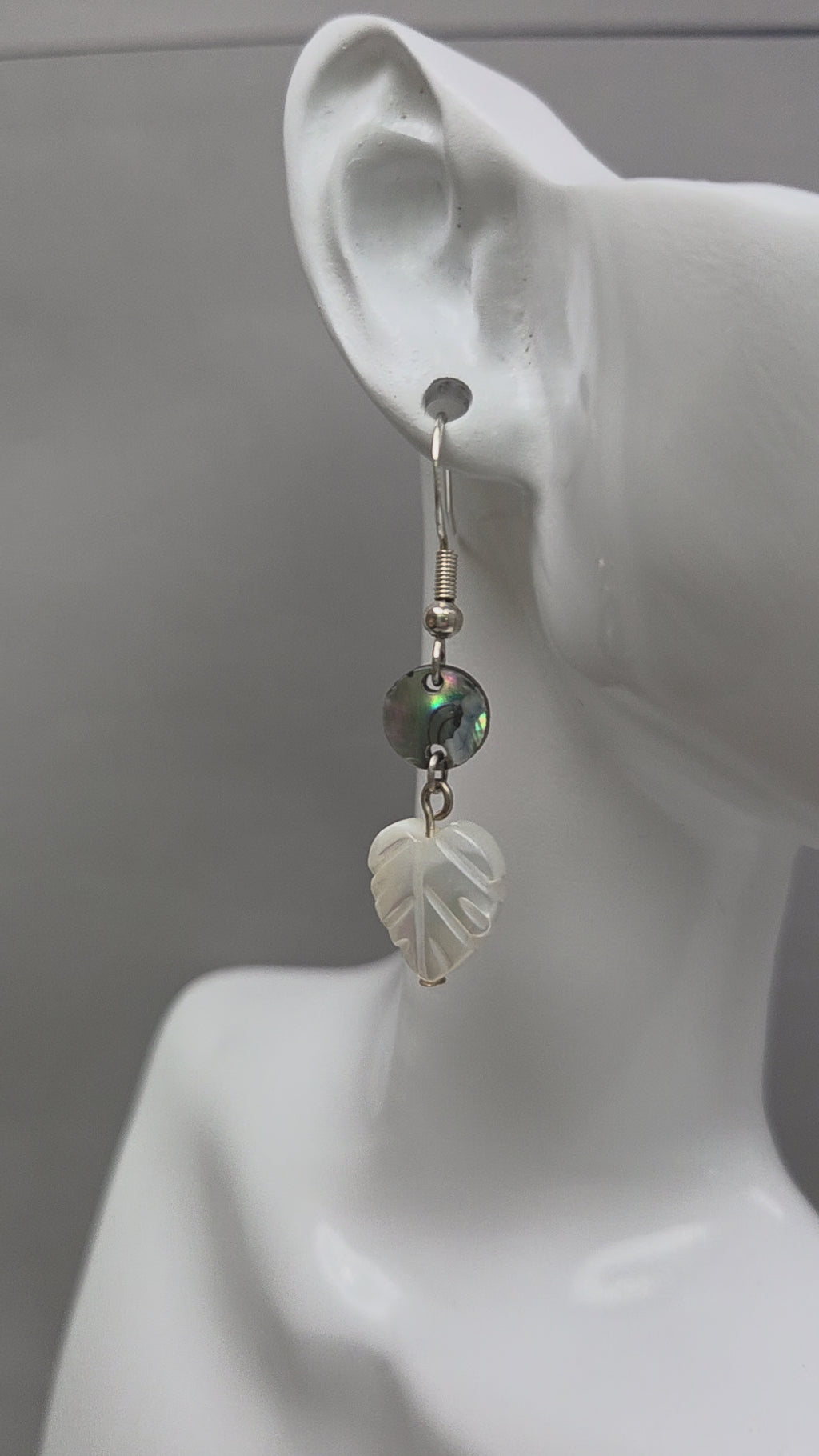 Abalone & Mother-of-Pearl Leaf Earrings