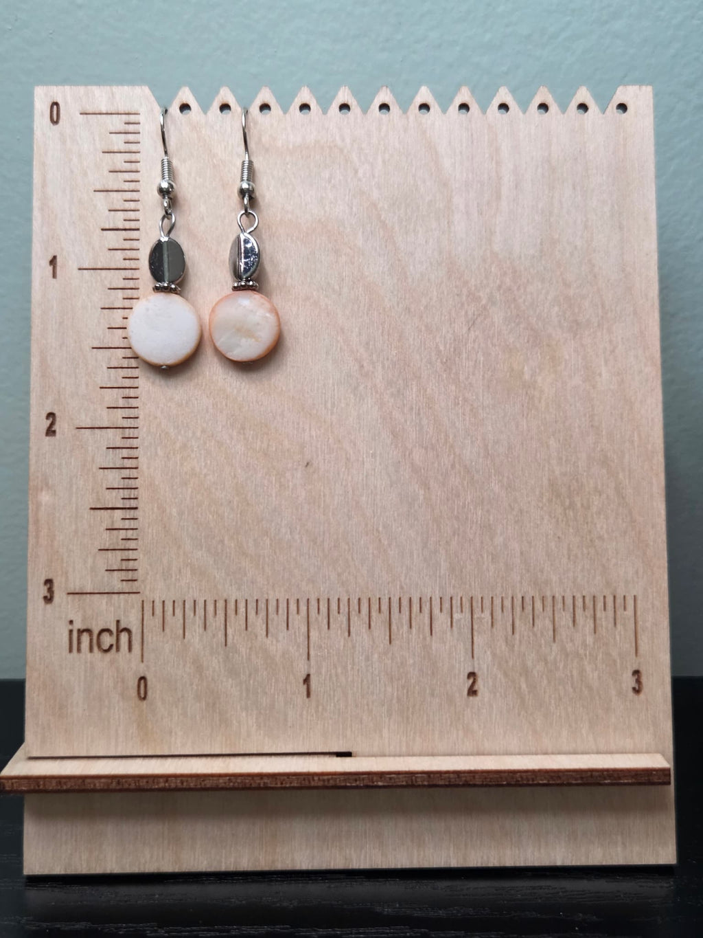 Dyed Shell & Smoky Accent Drop Earrings