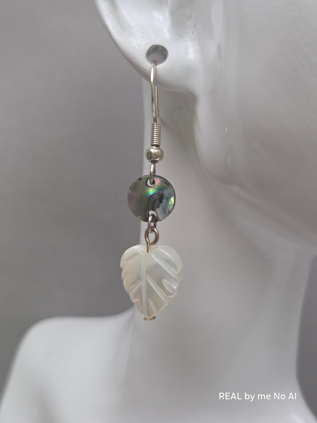Abalone & Mother-of-Pearl Leaf Earrings