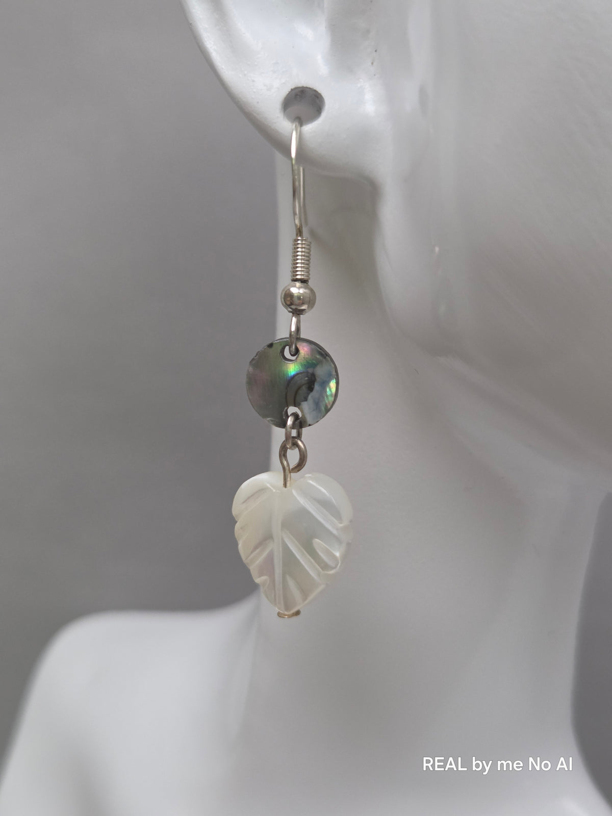 Abalone & Mother-of-Pearl Leaf Earrings
